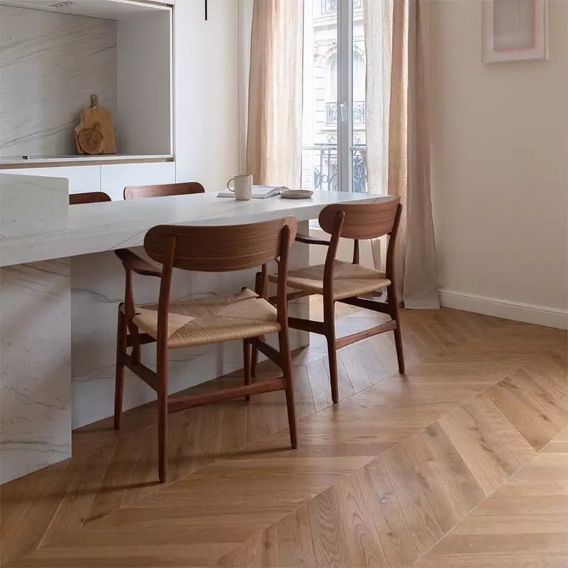 Classic Golden Oak Chevron Parquet