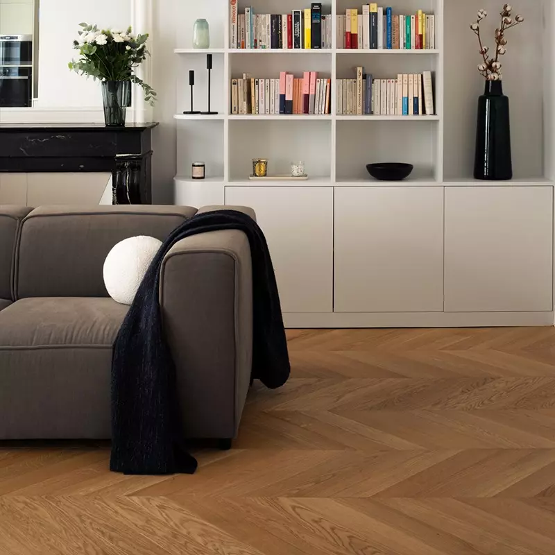 Natural Oak Herringbone Flooring