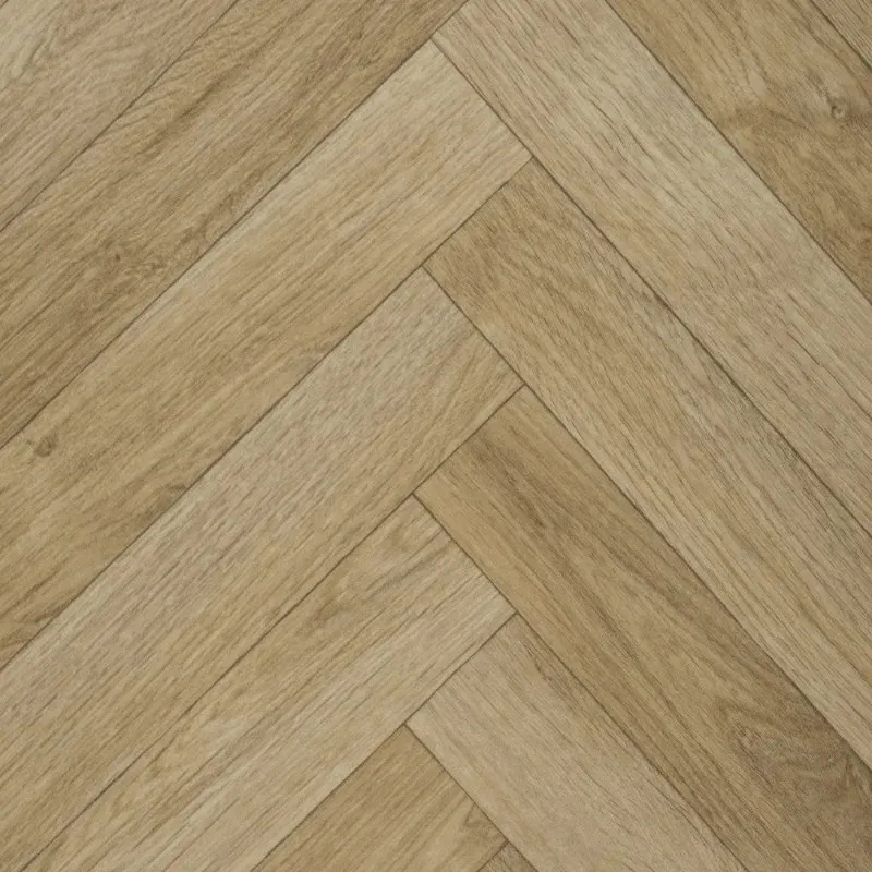 Natural Oak Herringbone Parquet Flooring View
