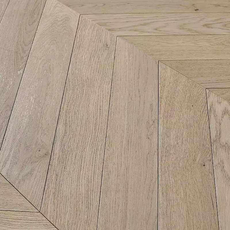 Premium Light Oak Chevron Parquet Close