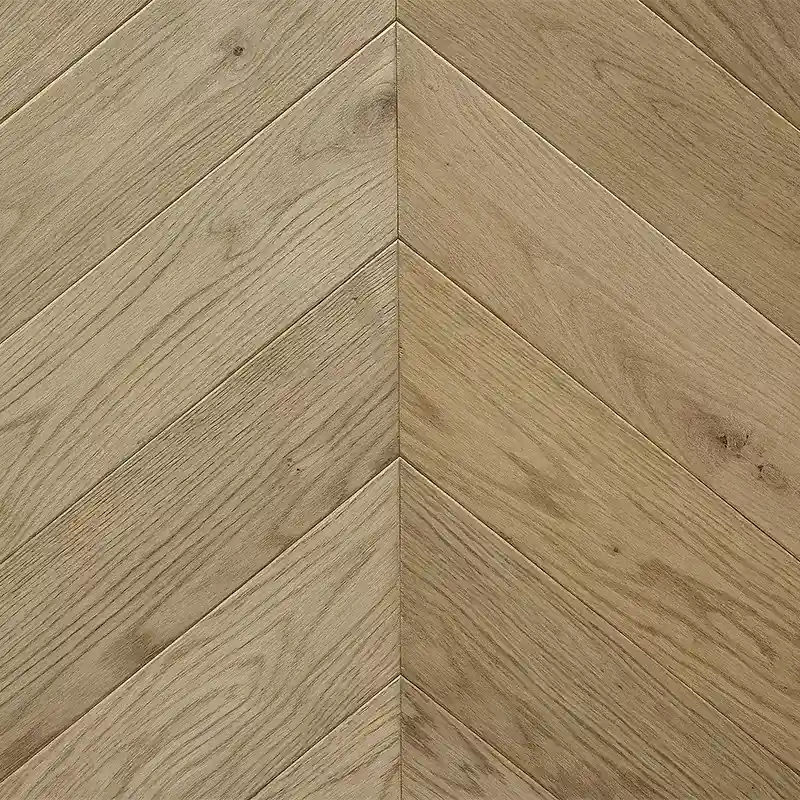 Pure Oak Chevron Flooring Close