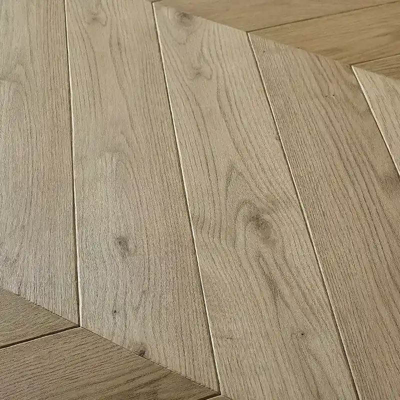 Pure Oak Chevron Flooring View