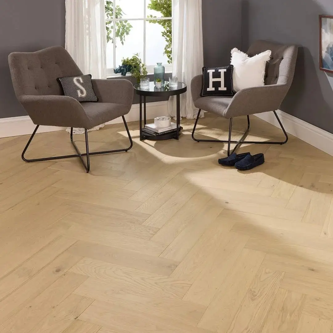 Soft Sand Oak Herringbone Parquet Flooring