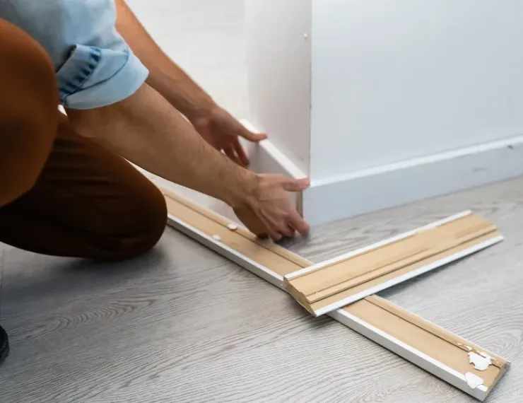 Wood Skirting installation in Al Reem Island