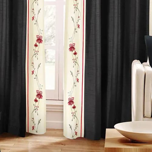 Luxury Black Cream Pencil Pleat Curtain in Dubai 1