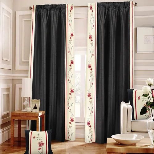 Luxury Black Cream Pencil Pleat Curtain in Dubai