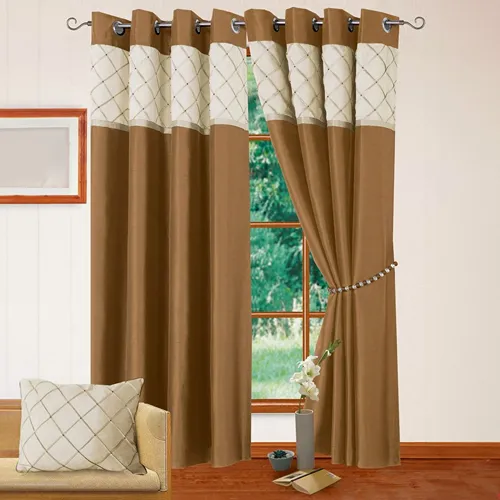 Luxury Cream Eyelet Curtain Abu Dhabi Fully Lined