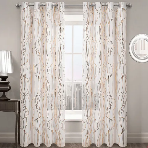 Luxury Gold Swirl Voile Curtain Abu Dhabi