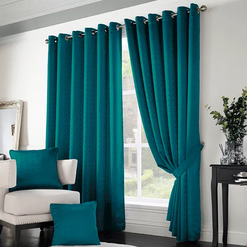 Modern Teal Eyelet Curtain Dubai Elegant Home Décor